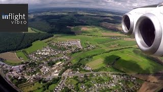 Swiss Avro RJ100 scenic Approach and Landing into Luxembourg (with ATC)