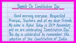 Short Speech On Constitution Day/Constitution Day Speech in English/Speech On Constitution Day