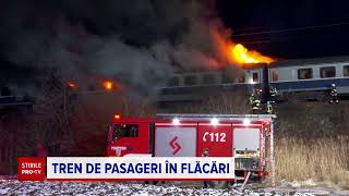 Incendiu într-un tren de călători, în Bistriţa-Năsăud