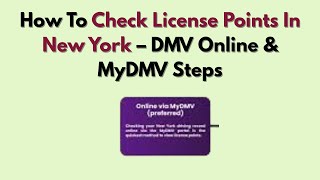 How To Check License Points In New York – DMV Online & MyDMV Steps