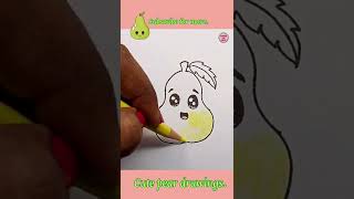 how to draw pear|fruit drawing #shorts #howtodrawpear #fruitdrawing #creativeart #easydrawing #draw