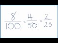 how to simplify the fraction 8 100