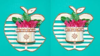 Apple Flower Vase With Ice Cream Stick | Best Ice Cream Stick Craft | Easy Room Decor Ideas