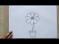 how to draw a flower pot easy step by step