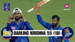 Darling Krishna Hammers Mumbai Heroes with 15 ball 50 | Celebrity Cricket League