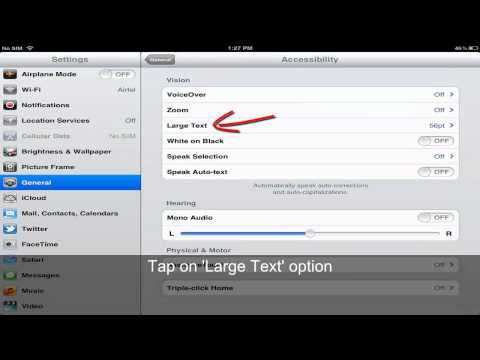 Change & enlarge text size on iPad screen Change & enlarge text size on iPad screen