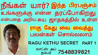 Ragu kethu secret/உங்கள் சுய ஜாதகத்தில் ராகு கேது எப்படி இருக்கு?/ராகு கேது சூட்சமம்/raku ketu