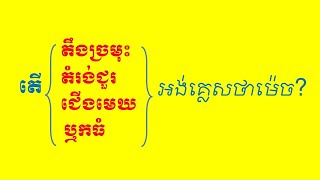 Lesson 745 - Meaning of តឹងច្រមុះ តំរ៉ងជួរ ជើងមេឃ ឬកធំ stuffy nose   line up   horizon   stuck up