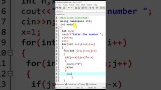 Print V alphabet pattern - C++ Program Tutorial 22. C++ pattern code.