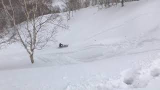 スノーモービル 北海道 道南 ヤマハ pz 沢遊び 新雪 深雪 埋まる ハマる