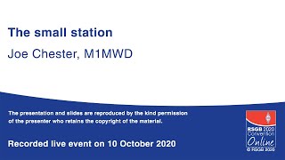 RSGB 2020 Convention Online presentation - The small station
