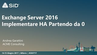Exchange Server 2016: Implementare HA Partendo da 0