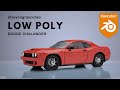 Modeling  low poly car in Blender ❗️DODGE CHALLENGER (2020)