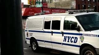 NYPD NYCD corrections Van passing by Lincoln hospital in the bronx