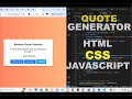 Build a Random Quote Generator Using JavaScript | Beginner HTML, CSS & JS Project Tutorial