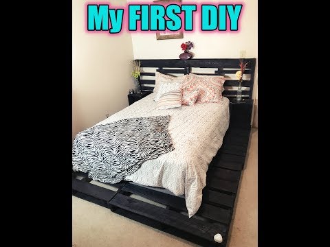 DIY (SUPER EASY) Pallet Bed!! {With LED Foot Light} DIY (SUPER EASY) Pallet Bed!! {With LED Foot Light}