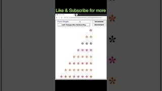 HTML, CSS and JavaScript Code to Print Left Triangle Star Pattern #shorts