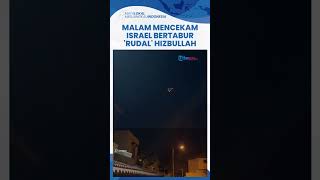 Penampakan Mencekam Langit Israel Diberondong 50 Rudal Hizbullah, Iron Dome Sibuk Tangkis