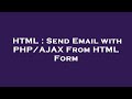 HTML : Send Email with PHP/AJAX From HTML Form