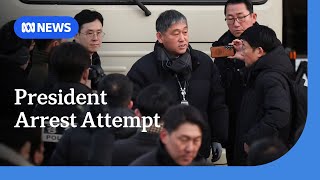 Investigators forced to suspend attempt to arrest Korean President Yoon | ABC News