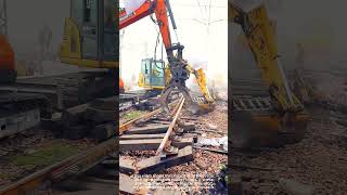 Railway workers dismantling old tracks. #work #railway