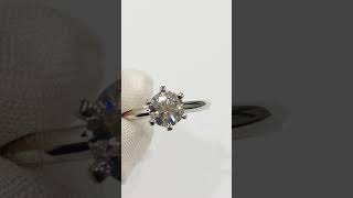 1.01ct GIA Certified solitaire tiffany style platinum diamond engagement ring one carat