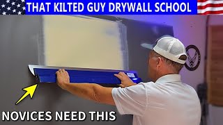 Coating Large Drywall Repairs & Butt Joints, in ONE pass!  Beginners, you need this tool.