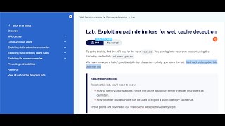 Portswigger: exploiting path delimiters for web cache deception