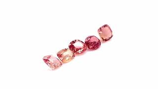 5 Padparadscha Sapphires 2.03, 2.06, 2.61, 3.01, and 4.01 carats