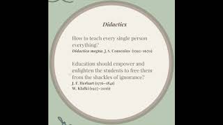 What does didactics mean? Part 1