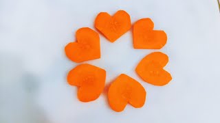 Carrot cutting heart,Carrot carving design.
