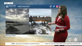 More 20+ ft waves will pair with high tides and rain chances Friday into the weekend