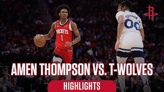 Amen Thompson (17 points) Highlights vs. Minnesota Timberwolves l Houston Rockets