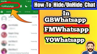 How To Hide Personal Chat In Whatsapp | GB YO FM Whatsapp | Arfeen Tech