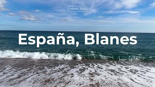 Spain, Blanes. Best ocean waves sound for deep relaxation. February 2025.