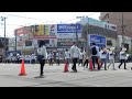 函館市電　japan hakodate city tram street car 721 and 3003 along with the parade