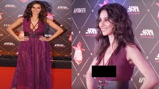 Shibani Dandekar Looks Stunning In Red Gown At Femina Beauty Awards 2018