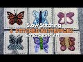 How To Make Slow Stitched Art Using Fabric Scraps - Butterflies - #embroidery #stitching