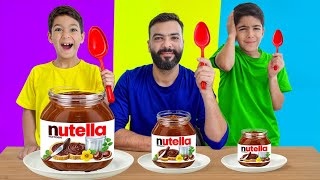 تحدي ملعقة الكبيرة ضد المتوسطة ضد الصغيرة مع يزن وزينو وضياء ياحرام حظ يزن🤣🤣#ضياء_وزين