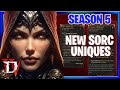 Diablo 4 Season 5 New Sorceress Items Uniques and Updates to Old Items : Analysis and Thoughts