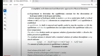 S.6 CHEMISTRY LESSON TWO : PHYSICAL CHEMISRTY