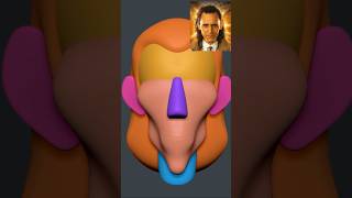 Loki Stylized 3D Head blocking process.