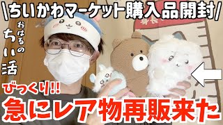 【ちいかわ】ちいかわマーケットゲリラ再販購入品開封！あのレア物がキター！【ちいかわグッズ】【おはるのちい活】【ふんわりモモンガ】【chiikawa】