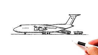 How to draw a Military transport aircraft