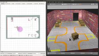 [ROS, Gazebo] SLAM based navigation AGV (Forklift)