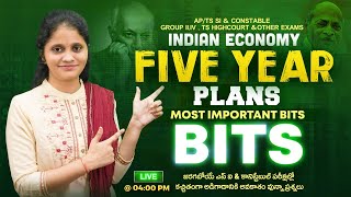 ECONOMY FIVE YEAR PLANS MOST EXPECTED QUESTIONS FOR AP/TS SI/CONSTABLE ,TSPSC/APPSC GROUP -2,3,4,DAO