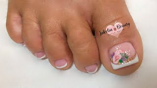 COMO APLICAR ACRÍLICO EN LAS UÑAS DE LOS PIES/Pedicura y decoración😍