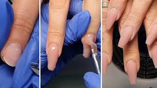 Watch me do a full gel set. Step by step tutorial on gel nail extensions on forms.