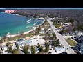 sister bay door county wisconsin aerial drone video