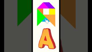 Letter 'A' with Tangram Shapes用七巧板拼出字母 'A'